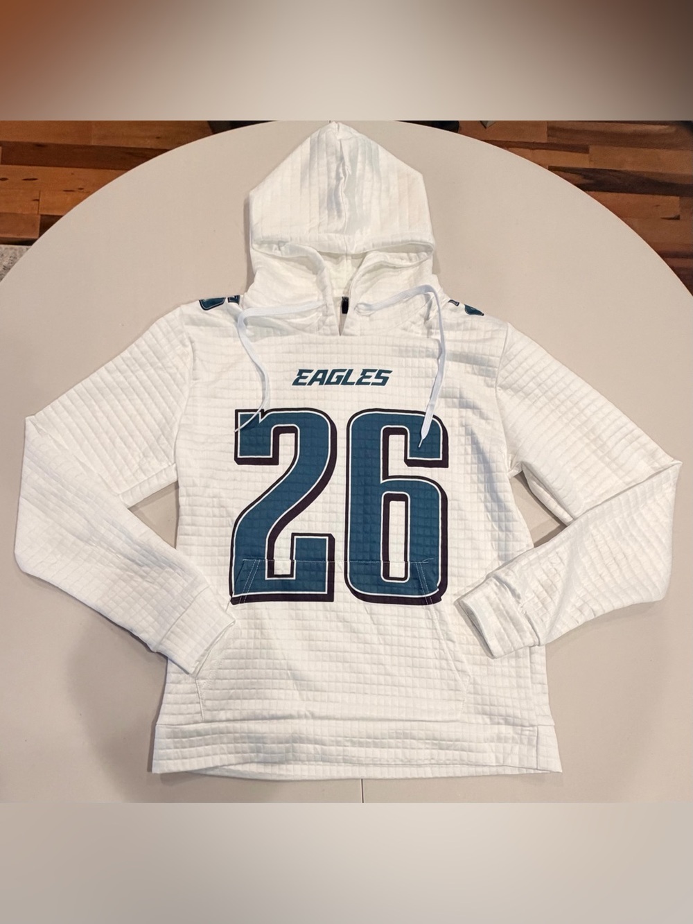 5 to 9 Style | unisex Philadelphia Eagles/Barkley waffle hoodie. Size: S.